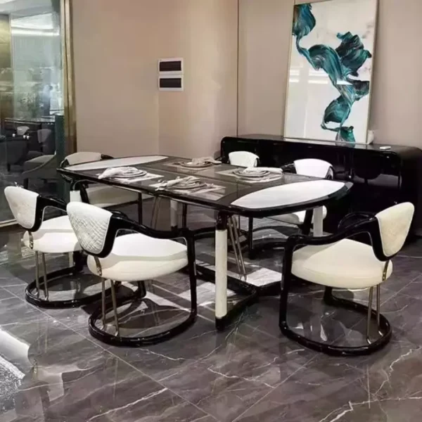 طاولة طعام مودرن مع كراسي بتصميم حديث