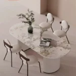 طاولة طعام رخام مع كراسي بتصميم مميز - Image 3