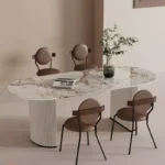 طاولة طعام رخام مع كراسي بتصميم مميز - Image 5