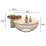 طاولة قهوة مزدوجة دائرية حديثة لغرف المعيشة - Image 7