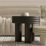 طاولة قهوة خشب بتصميم دائري - Image 4