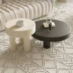 طاولة قهوة خشب بتصميم دائري - Image 5