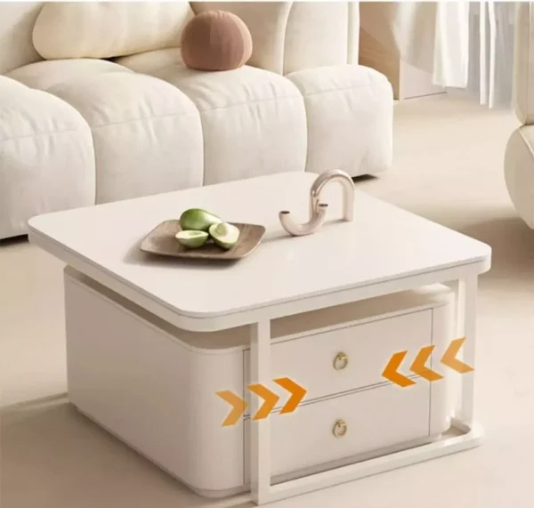 طاولة قهوة بيضاء لغرفة المعيشة