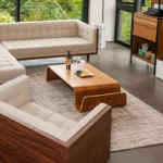 طاولة قهوة خشب على شكل منحني - Image 4