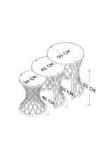 طقم طاولات جانبية 3 قطع - Image 5