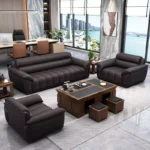 طقم كنب جلد مكتبي مودرن بتصميم فاخر - Image 3