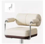 ⁦كرسي بار من جلد بتصميم أنيق⁩ - الصورة ⁦5⁩