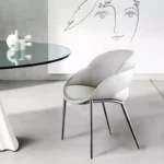 كرسي طاولة طعام بظهر دائري