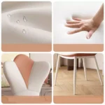 ⁦كرسي طاولة طعام من جلد بتصميم أنيق⁩ - الصورة ⁦14⁩