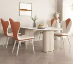 ⁦كرسي طاولة طعام من جلد بتصميم أنيق⁩ - الصورة ⁦3⁩