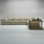 كنب زاويه جلد ايطالي فاخر - Image 2