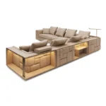 كنب زاويه جلد ايطالي فاخر - Image 6