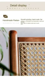 كرسي مفرد من خشب الروطان - Image 10