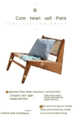 كرسي مفرد من خشب الروطان - Image 11