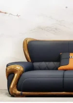 كنب جلد بتصميم اسكندافي - Image 3