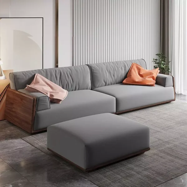 طقم كنب مع مسند للقدم