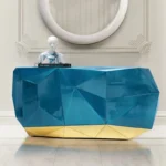 طاولة مدخل خشبي بقاعده معدنية