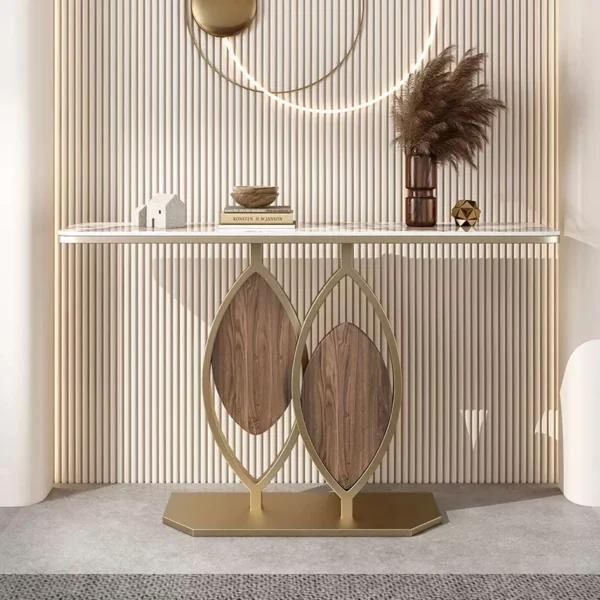 كونسول رخام على شكل ورقة شجر