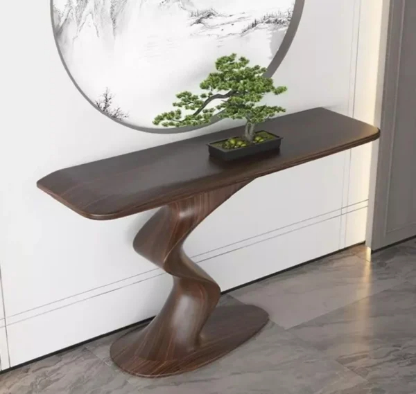 طاولة كونسول بتصميم انسيابي حديث