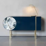 ⁦طاولة كونسول خشبية بقاعدة استيل⁩ - الصورة ⁦2⁩