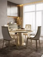 طاولة طعام مستديرة مع كراسي بتصميم ملكي - Image 8
