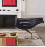 ⁦كرسي مفرد بقاعدة معدنية لغرفة المعيشة⁩ - الصورة ⁦2⁩