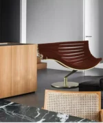 ⁦كرسي مفرد بقاعدة معدنية لغرفة المعيشة⁩ - الصورة ⁦5⁩