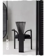 ⁦كرسي طاولة طعام مودرن بمساند ذراعين ⁩ - الصورة ⁦3⁩