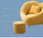 ⁦كنب مفرد مع مسند للقدم على شكل قلب⁩ - الصورة ⁦6⁩