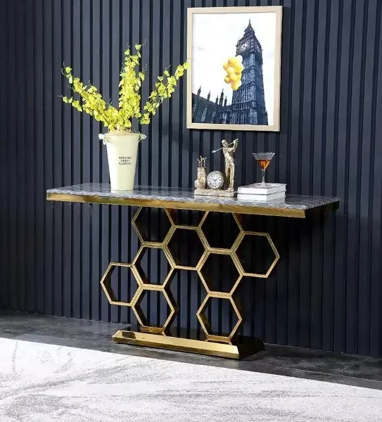 كونسول رخام بقاعدة على شكل سداسي