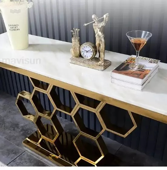 كونسول رخام بقاعدة على شكل سداسي