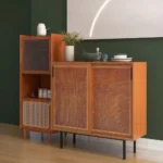 خزانة تخزين جانبية بطراز ريفي مع أبواب منزلقة