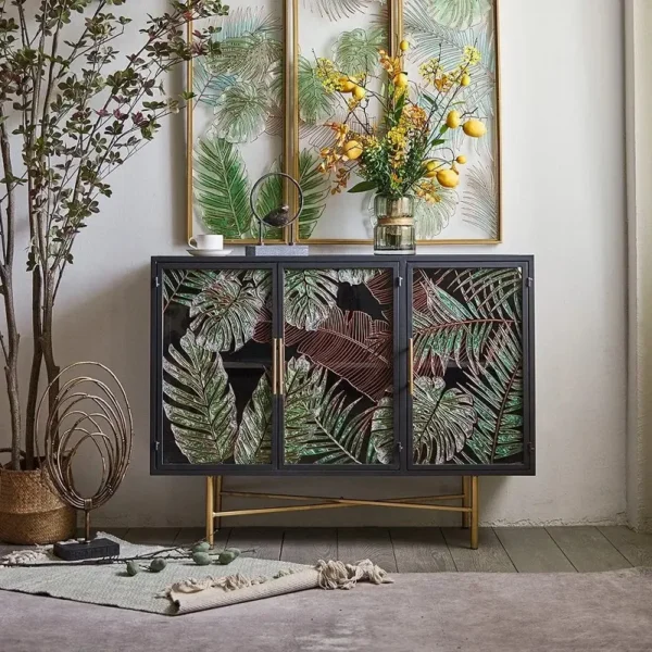 بوفيه جانبي عصري مع سطح مزخرف