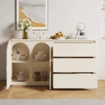 طاولة بوفيه جانبي مودرن مع تخزين وأبواب مقوسة