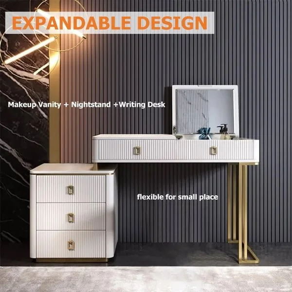 تسريحة غرفة النوم عصرية قابلة للتمديد