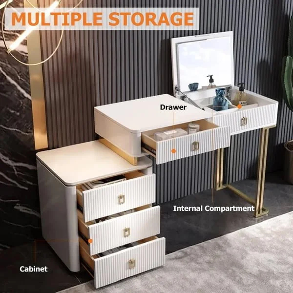 تسريحة غرفة النوم عصرية قابلة للتمديد