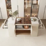 خزانة ملابس بيضاء مودرن مع أدراج وأبواب