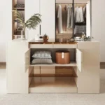 خزانة ملابس بيضاء مودرن مع أدراج وأبواب