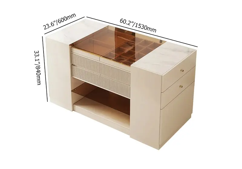 خزانة ملابس بيضاء مودرن مع أدراج وأبواب