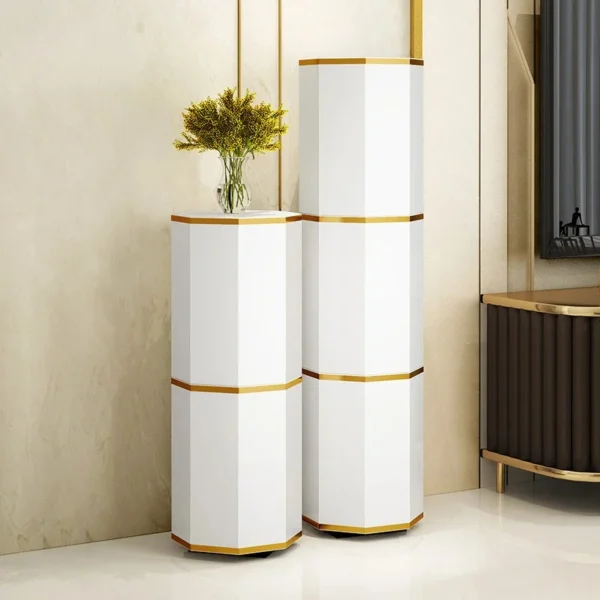 خزانة أحذية عصرية دوارة بثلاثة قطع مع أبواب مثالية للمداخل