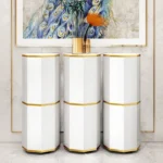 خزانة أحذية عصرية دوارة بثلاثة قطع مع أبواب مثالية للمداخل