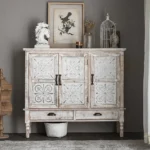 خزانة بتصميم ريفي مع سطح بتصميم فني