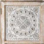 خزانة بتصميم ريفي مع سطح بتصميم فني