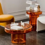 طاولات قهوة دائرية زجاجية