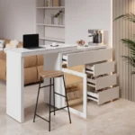 طاولة بار قابلة للتمديد مع سطح رخام