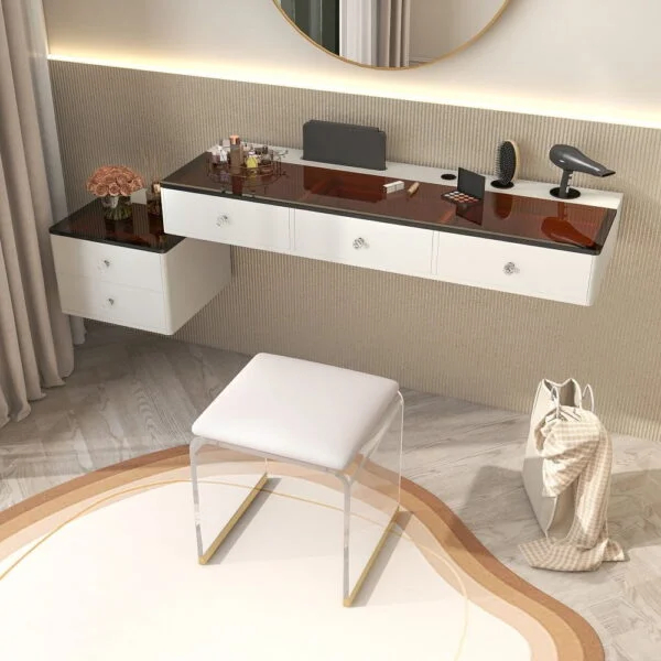 طاولة تسريحة عصرية مثبتة على الحائط