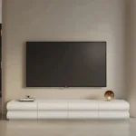 طاولة تلفاز مع مساحة تخزين بتصميم مميز