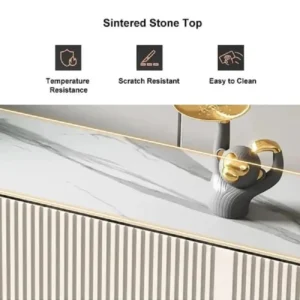 طاولة تلفاز مع سطح من الرخام