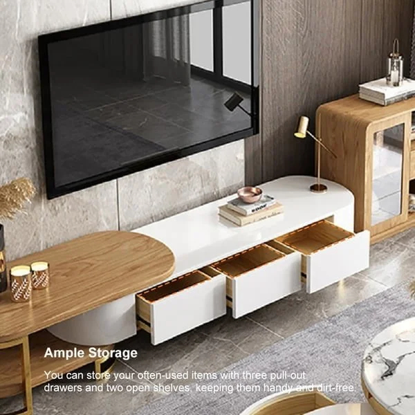 طاولة تلفاز قابلة للتمدد بتصميم عصري