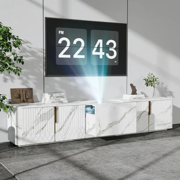 طاولة تلفاز بأبواب تخزين